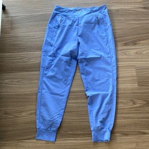 Scrub pants for women, jogger style, ceil blue, size M